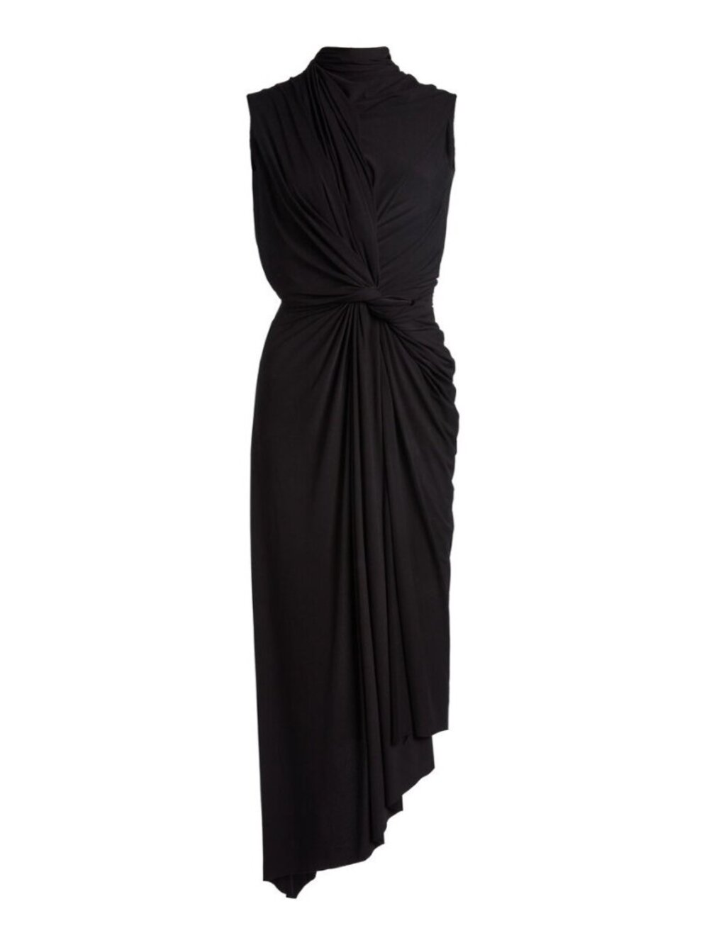 NWT Balenciaga stretch fabric long asymmetrical black dress size FR 38/ US 4-6 - Picture 12 of 12